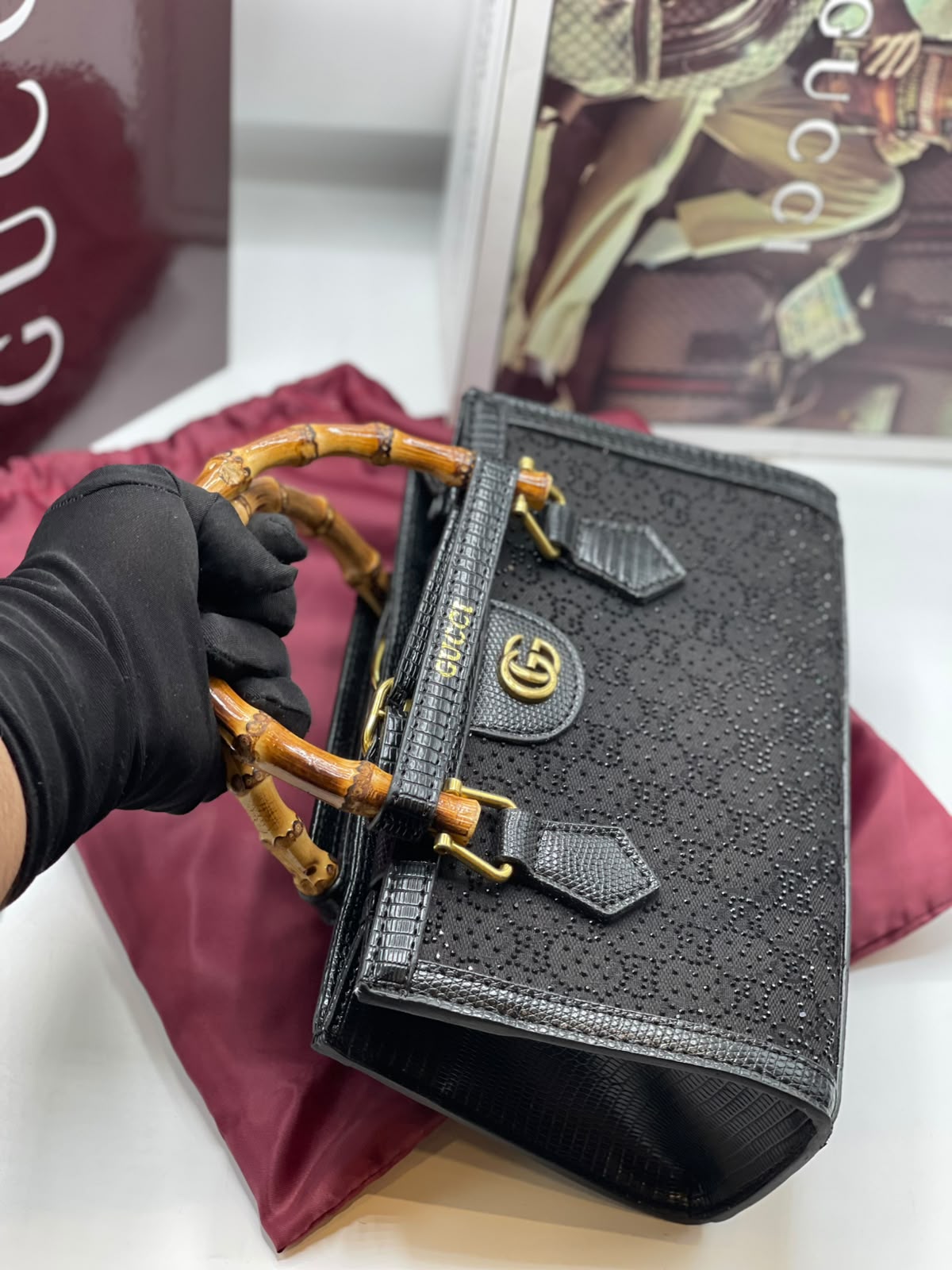 Gucci Diana Crystal Mini Tote