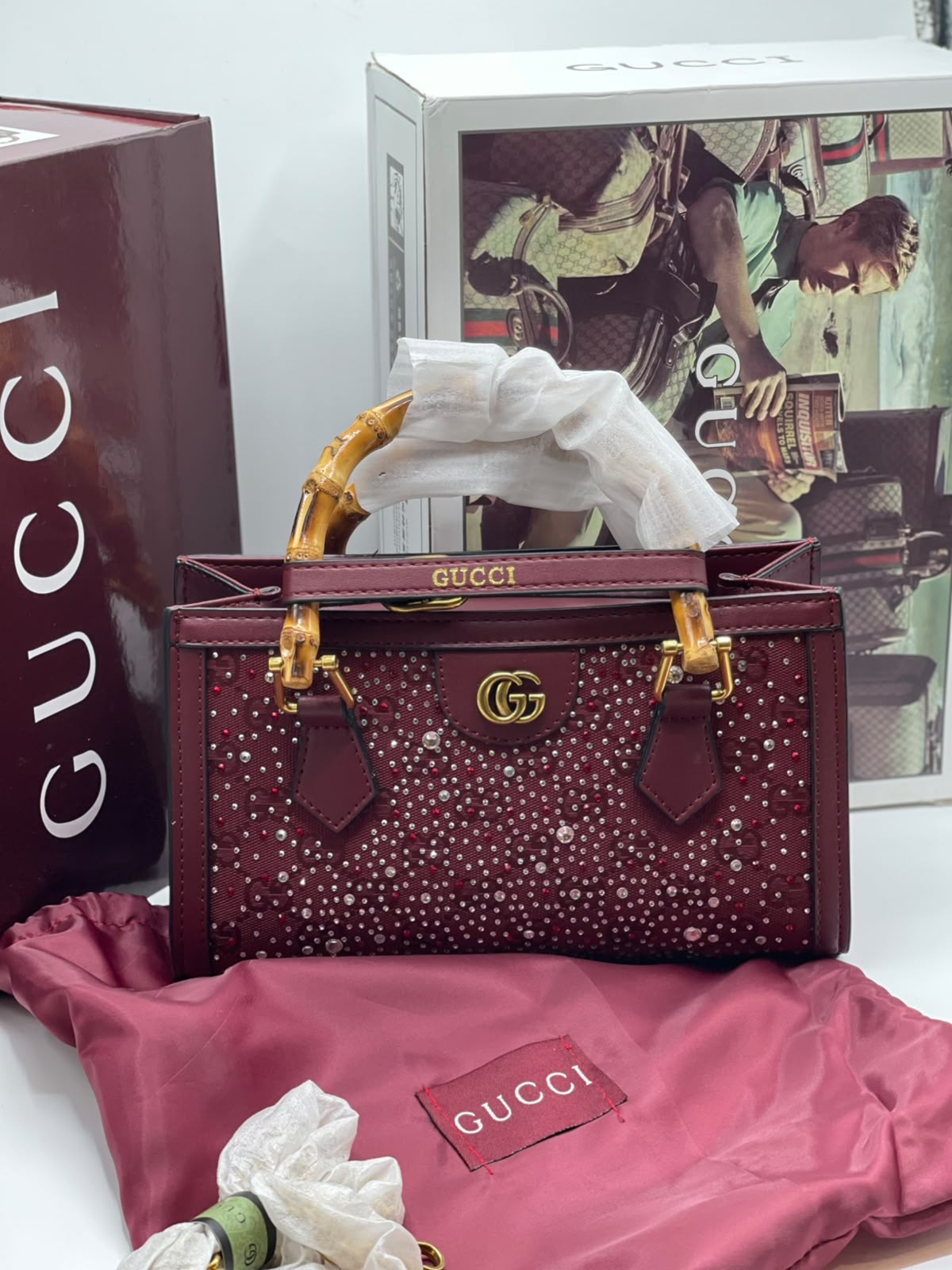 Gucci Diana Crystal Mini Tote