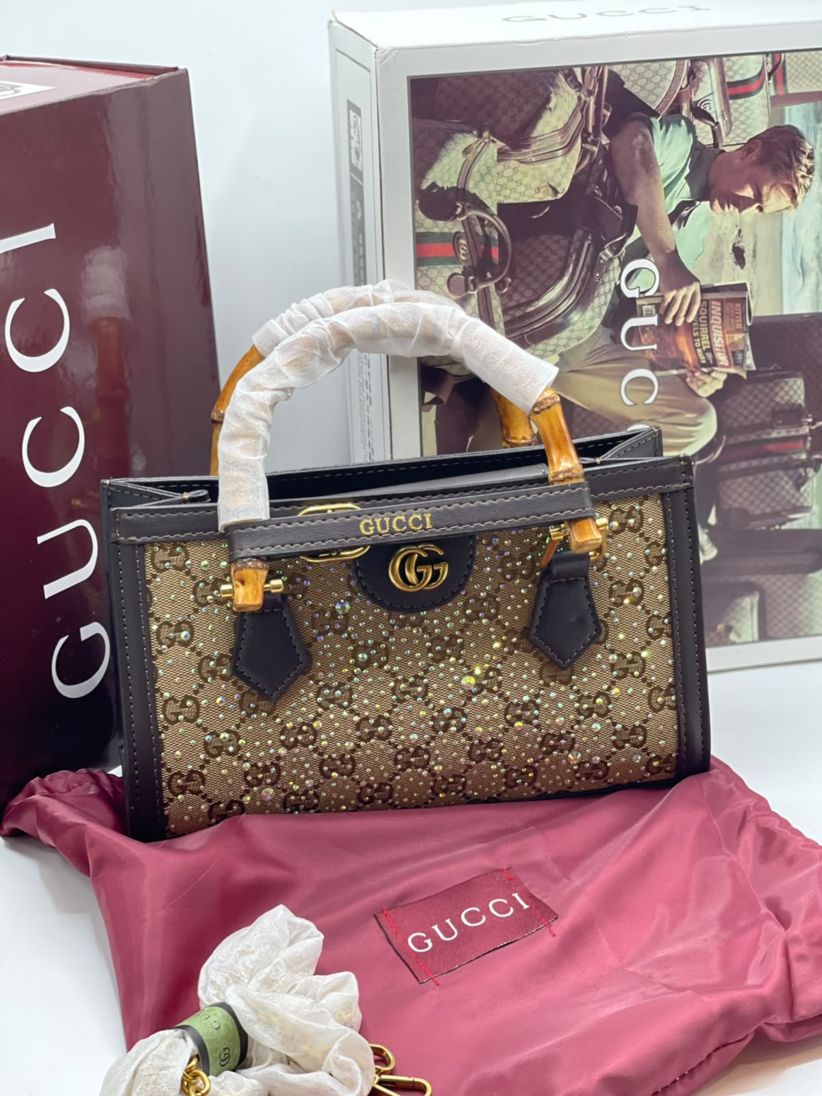 Gucci Diana Crystal Mini Tote