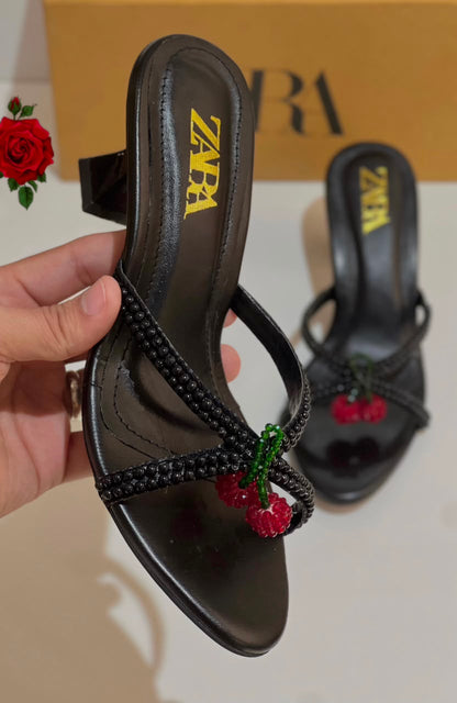 Zara Cherry Pearl Heels