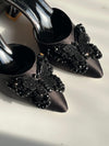 Charles & Keith Satin Butterfly Heels