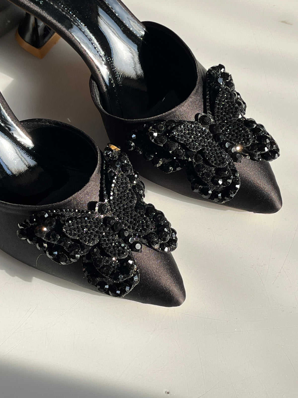 Charles & Keith Satin Butterfly Heels