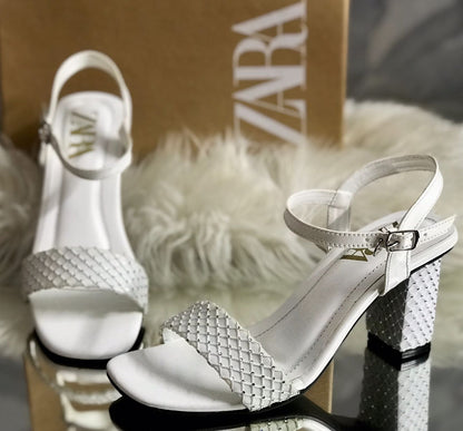 Zara Rhinestone Embellished Block Heels