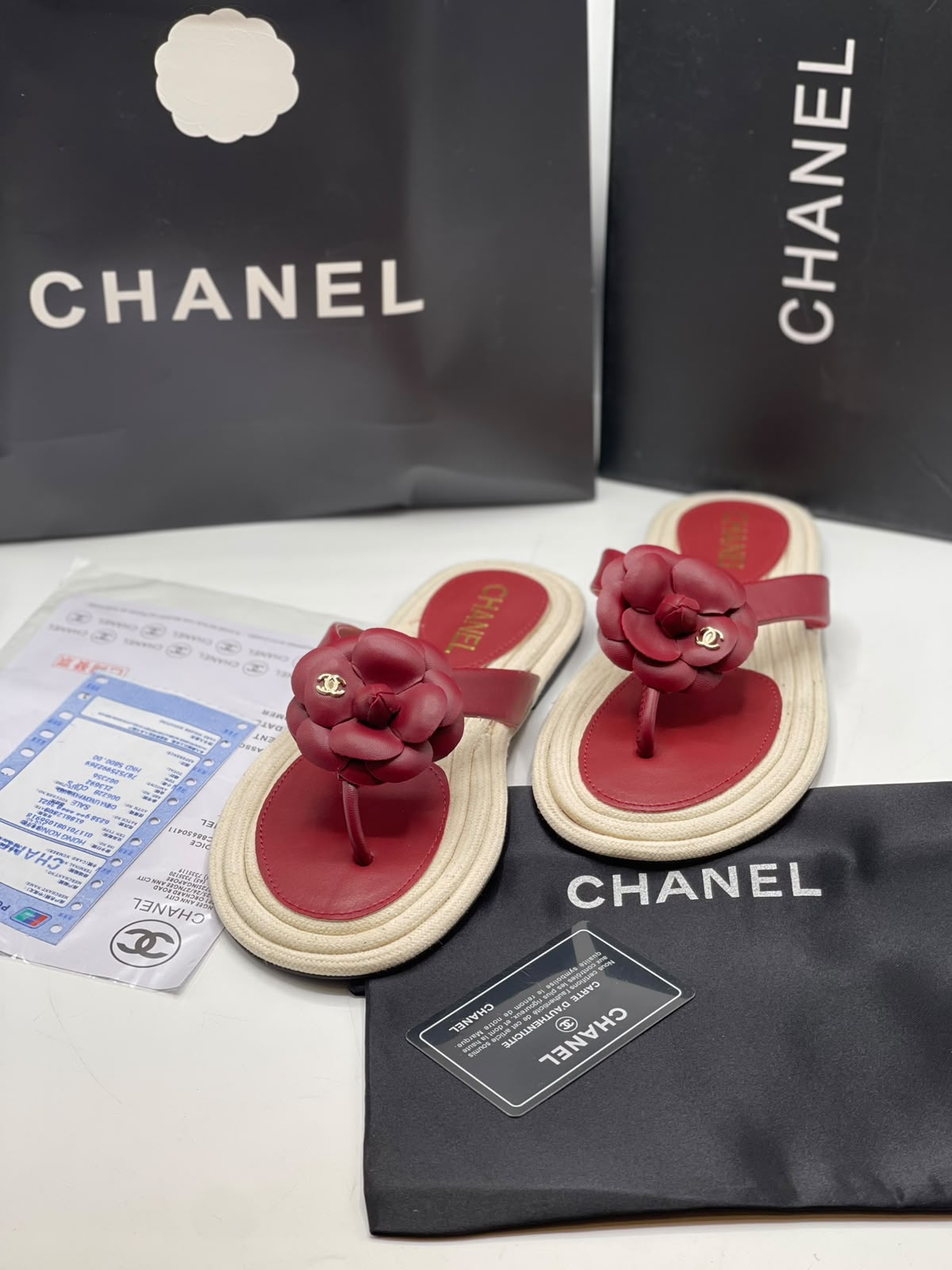 Chanel Camellia Flower Thongs