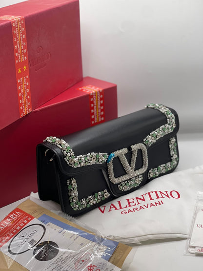 Valentino Locò Small Embroidered Shoulder Bag