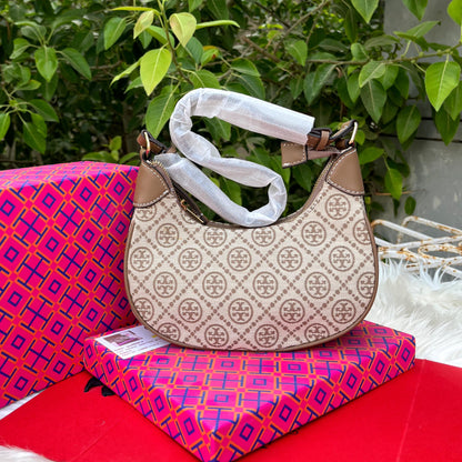 Tory Burch T Monogram Crescent Shoulder Bag