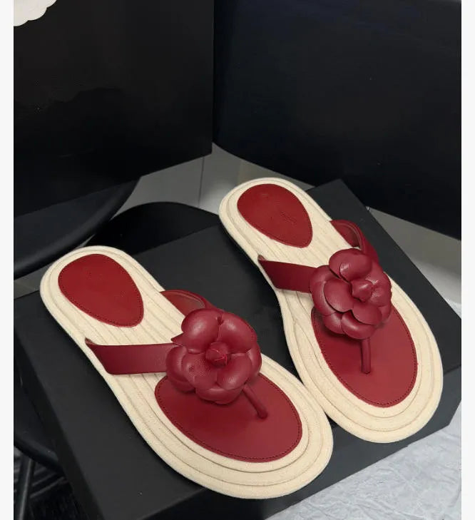 Chanel Camellia Flower Thongs