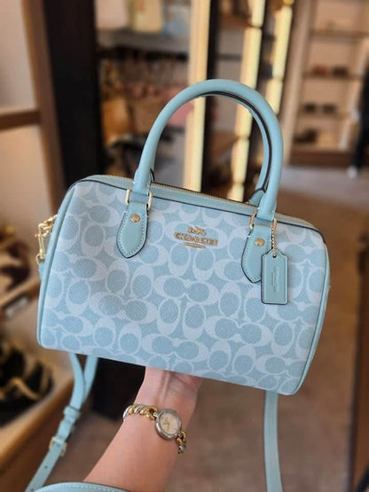 Coach Rowan Satchel in Blocked Signature Canvas