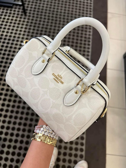 Coach Rowan Satchel in Blocked Signature Canvas