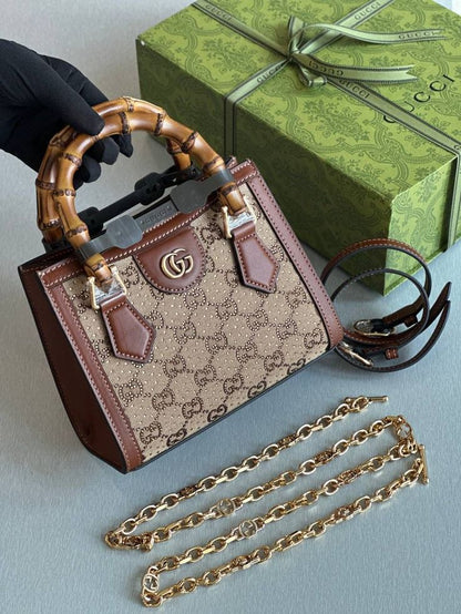 Gucci Diana crystals small bag